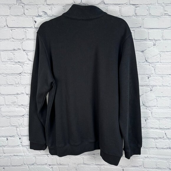 NHL Chicago Blackhawks Hockey Logo 1/4 Zip Pullover Ribbed Sweater Size XL Black - Picture 7 of 12